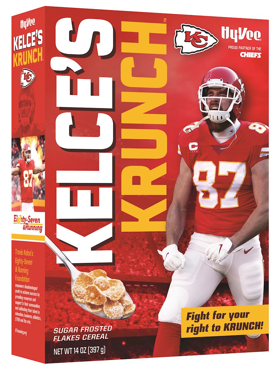 Hy-Vee, Kansas City Chiefs' Travis Kelce Launch Cereal Benefitting 87 & Running Foundation